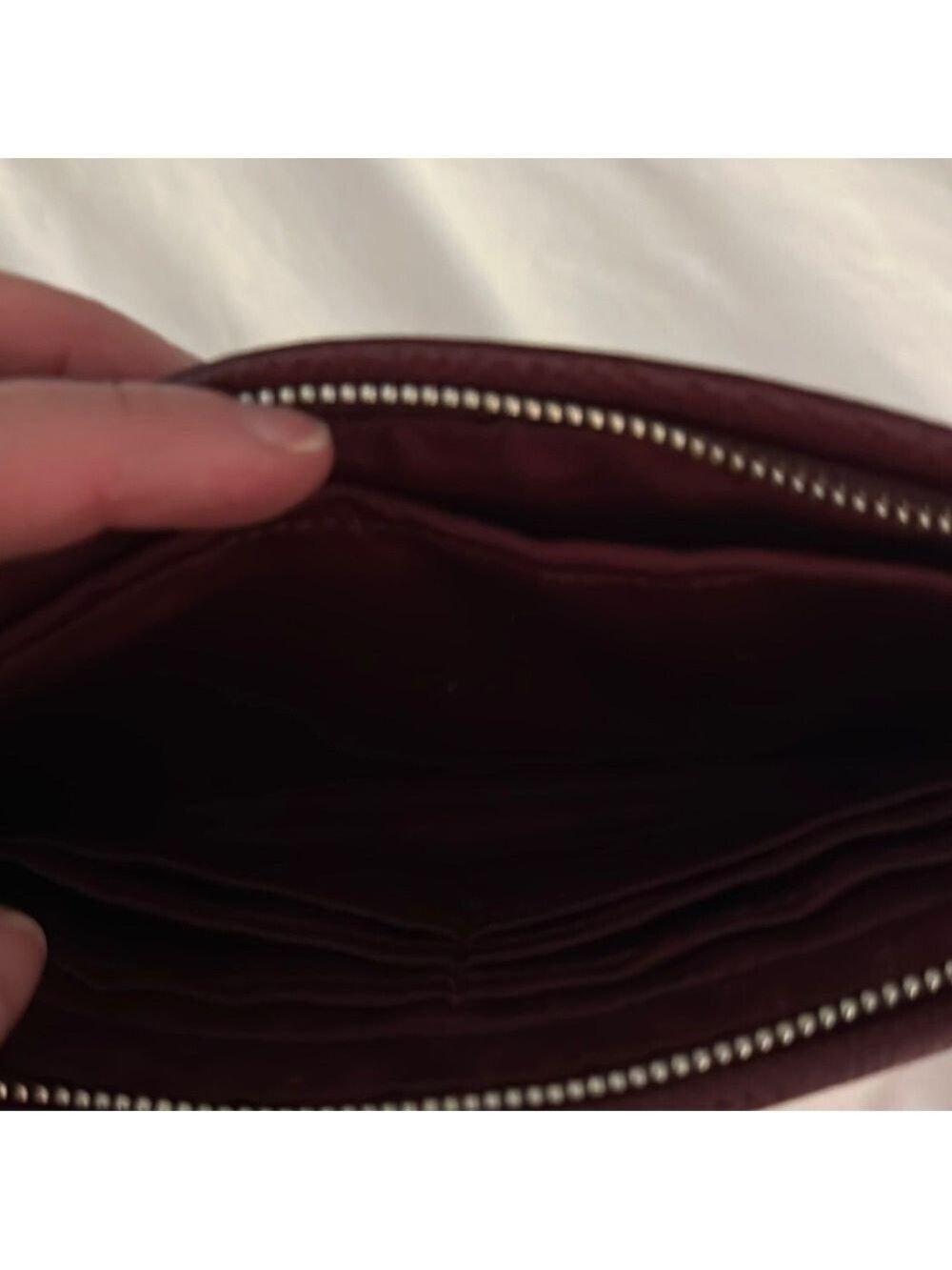 Coach Burgundy Leather Clutch Wristlet - Picture 3 of 9